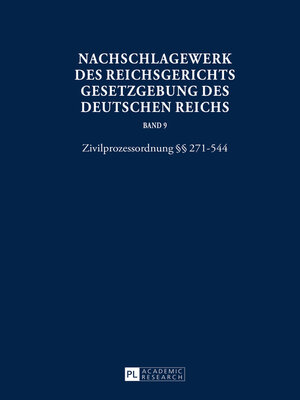 cover image of Nachschlagewerk des Reichsgerichts  Gesetzgebung des Deutschen Reichs